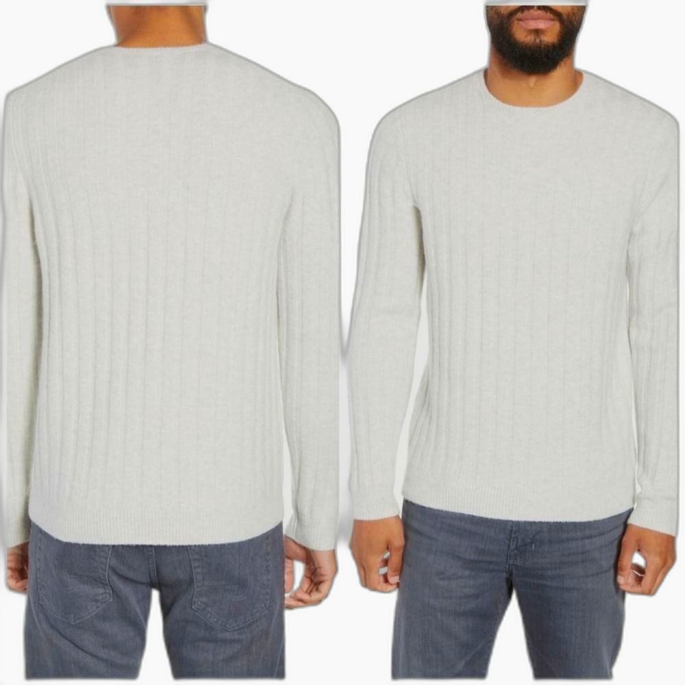 Calibrate Mens Ribbed Wool Alpaca Pullover Sweater L